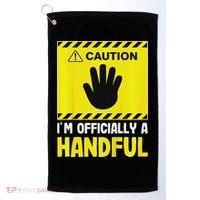 Caution I'm A Handful Cute 5th Birthday Golf Towel thumb 0