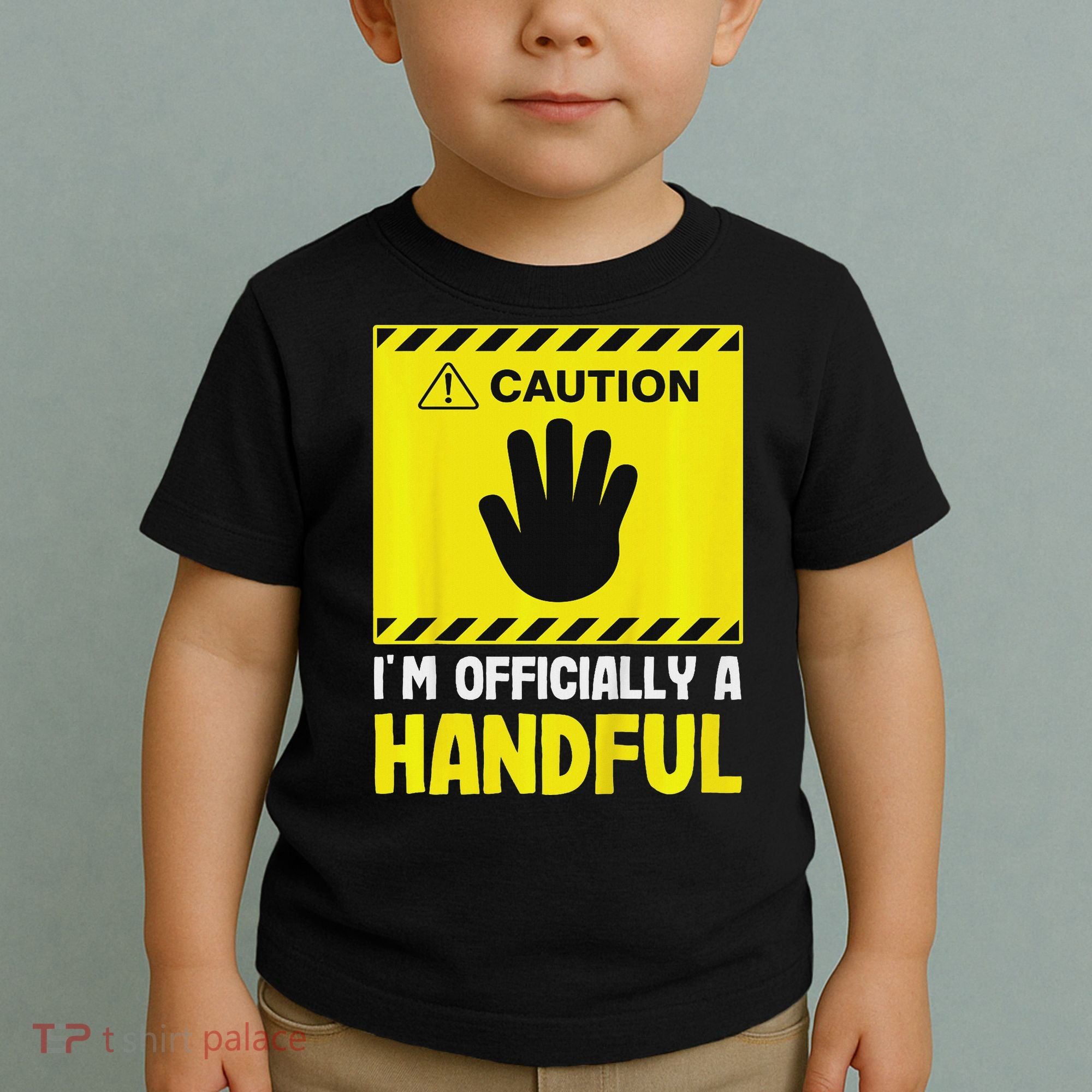 Caution I'm A Handful Cute 5th Birthday Toddler T-Shirt