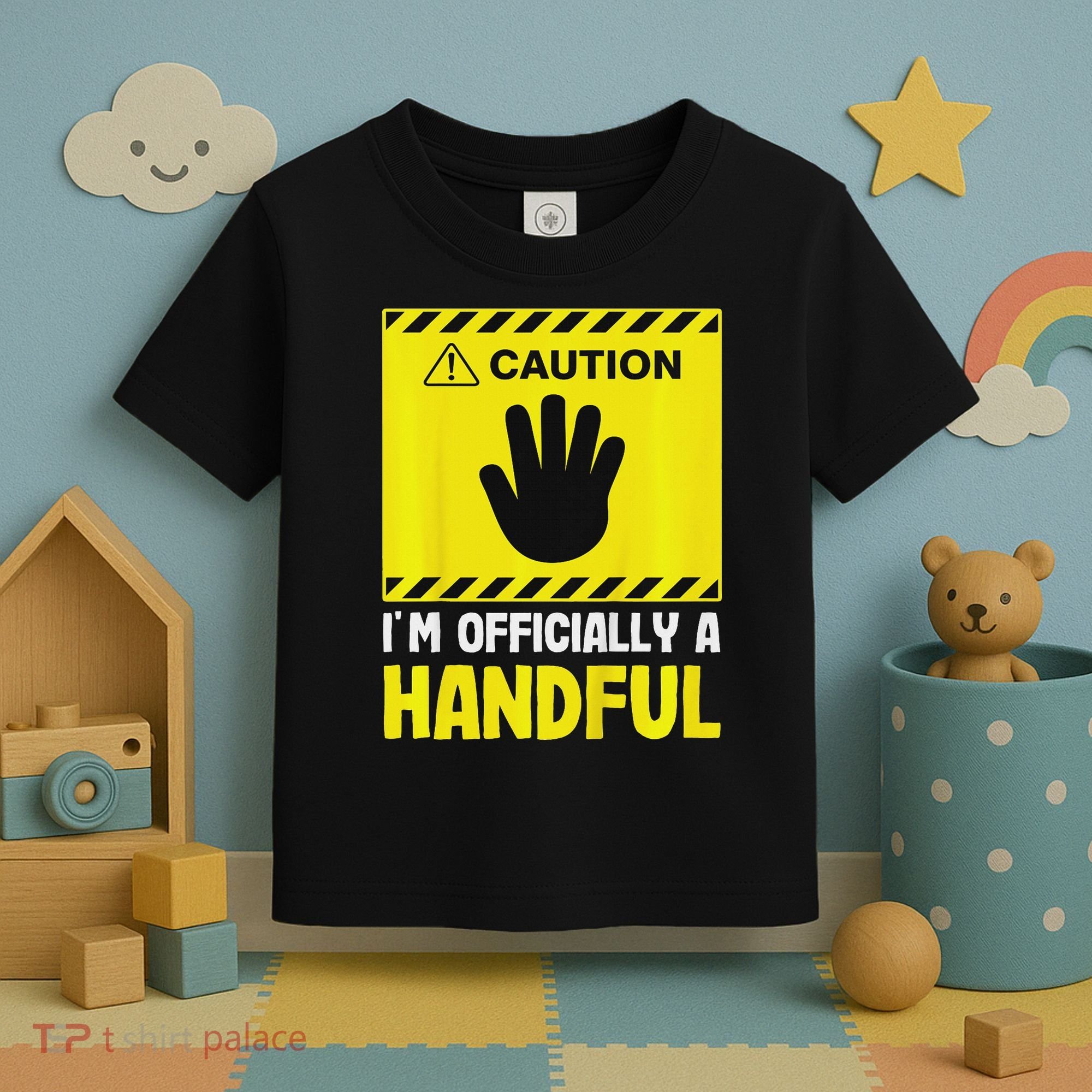 Caution I'm A Handful Cute 5th Birthday Toddler T-Shirt