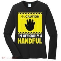 Caution I'm A Handful Cute 5th Birthday Women's Long Sleeve Shirt thumb 0