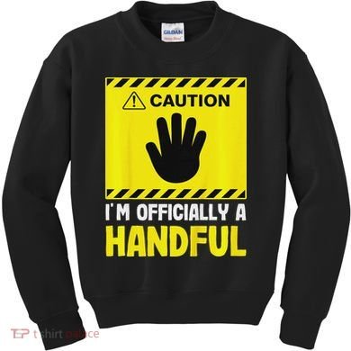 Caution I'm A Handful Cute 5th Birthday Kids Sweatshirt