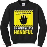 Caution I'm A Handful Cute 5th Birthday Kids Sweatshirt thumb 0