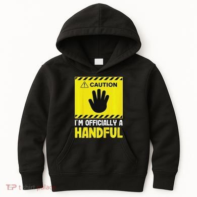 Caution I'm A Handful Cute 5th Birthday Kids Hoodie