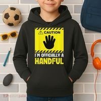 Caution I'm A Handful Cute 5th Birthday Kids Hoodie thumb 2