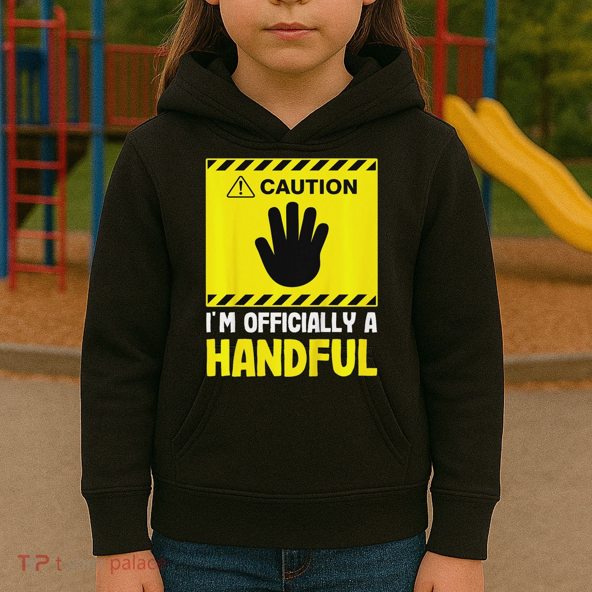 Caution I'm A Handful Cute 5th Birthday Kids Hoodie