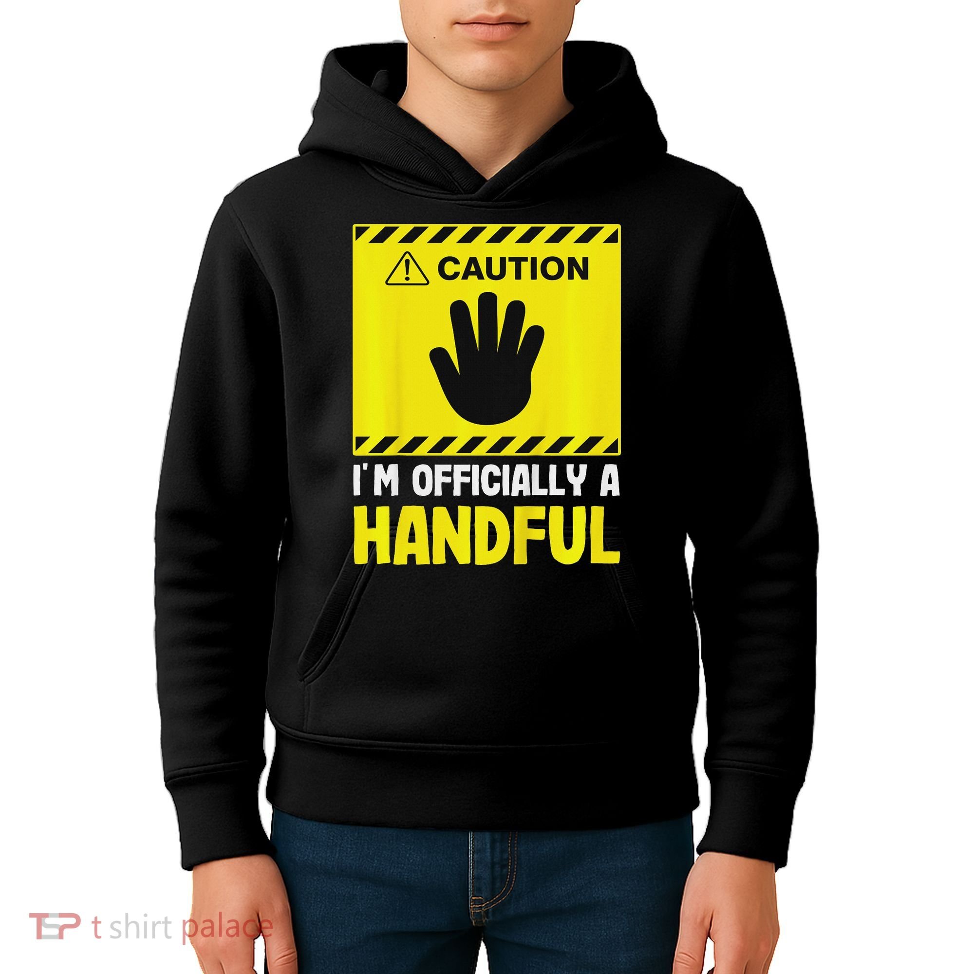 Caution I'm A Handful Cute 5th Birthday Kids Hoodie