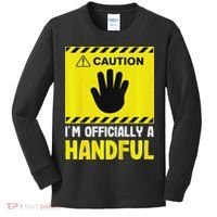 Caution I'm A Handful Cute 5th Birthday Kids Long Sleeve Shirt thumb 0