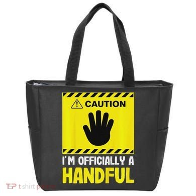 Caution I'm A Handful Cute 5th Birthday Tote Bag