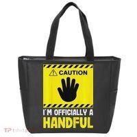 Caution I'm A Handful Cute 5th Birthday Tote Bag thumb 0
