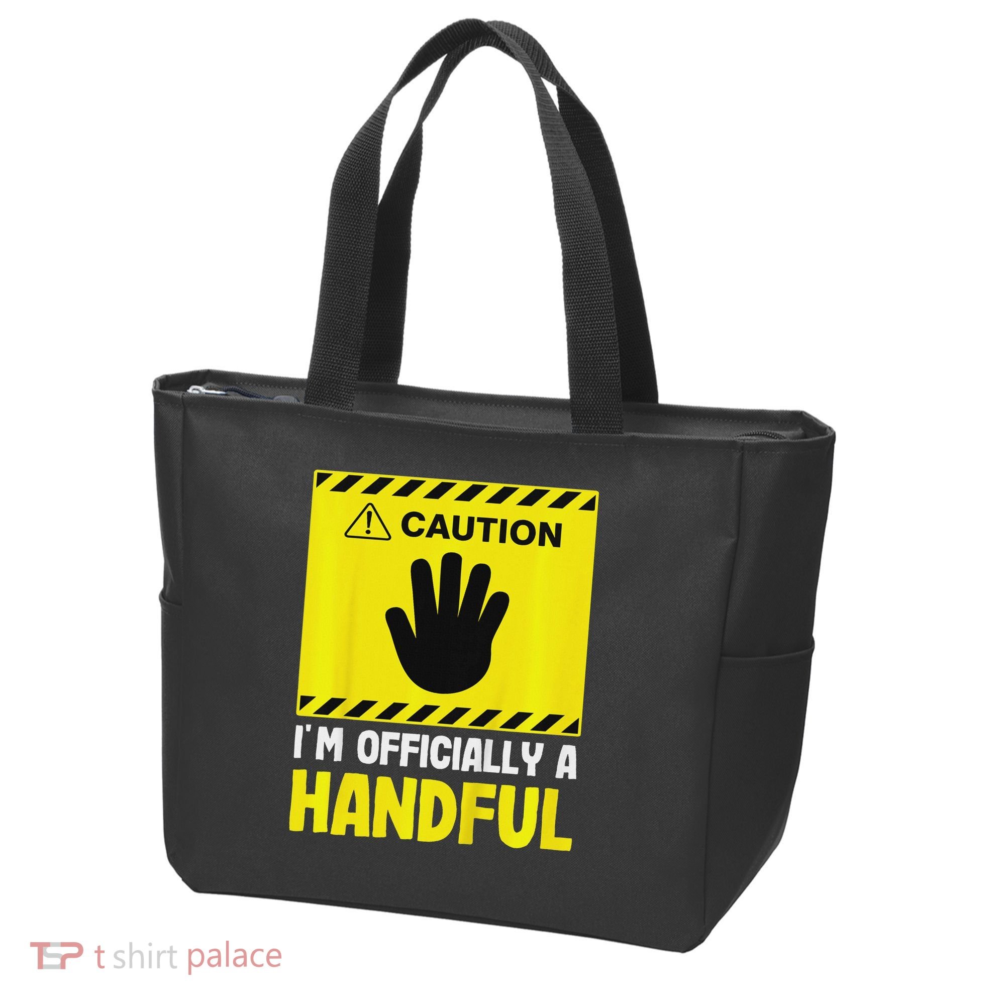 Caution I'm A Handful Cute 5th Birthday Tote Bag