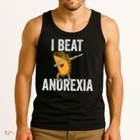 Cute I Beat Survived Anorexia Awarenes Women Funny Tacos Tank Top thumb 3