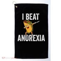 Cute I Beat Survived Anorexia Awarenes Women Funny Tacos Golf Towel thumb 0
