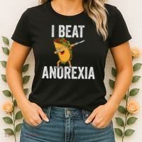 Cute I Beat Survived Anorexia Awarenes Women Funny Tacos Women's T-Shirt thumb 2
