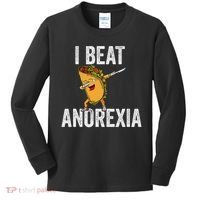 Cute I Beat Survived Anorexia Awarenes Women Funny Tacos Kids Long Sleeve Shirt thumb 0