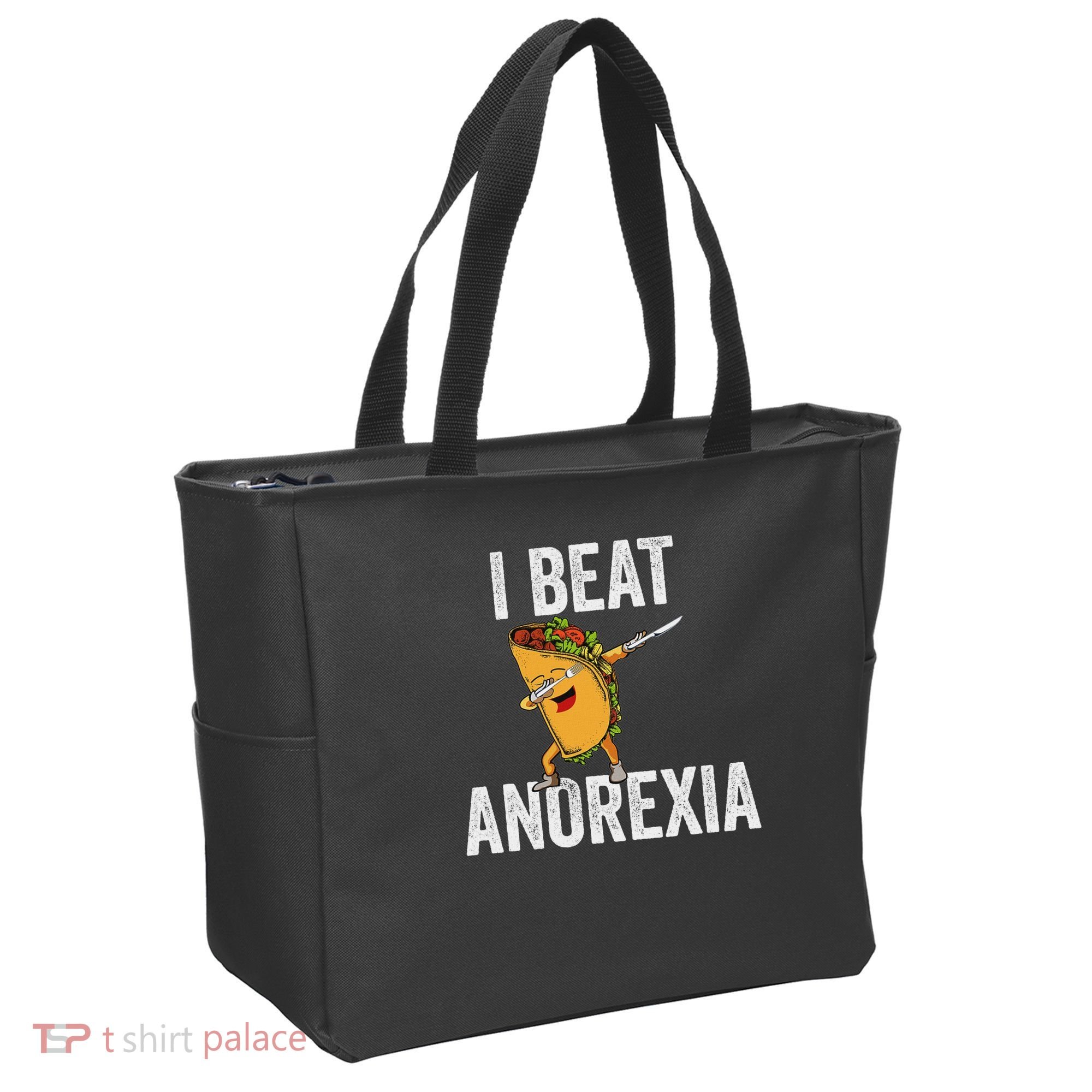 Cute I Beat Survived Anorexia Awarenes Women Funny Tacos Tote Bag