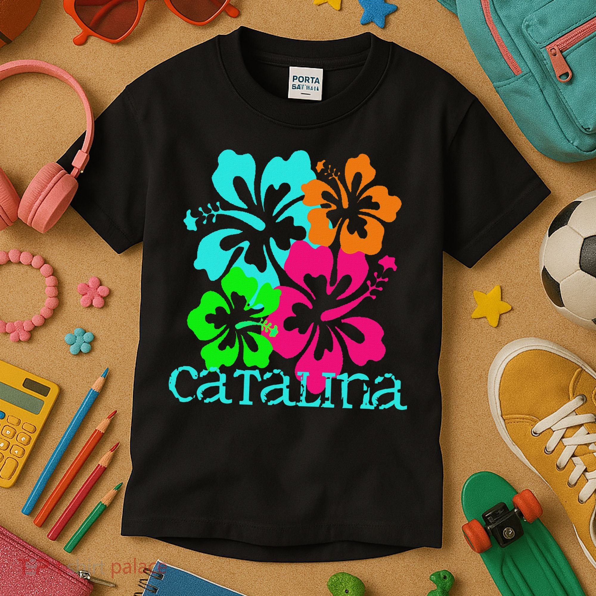 Catalina Island Beach Tropical Paradise Travel Surf Ocean Kids T-Shirt
