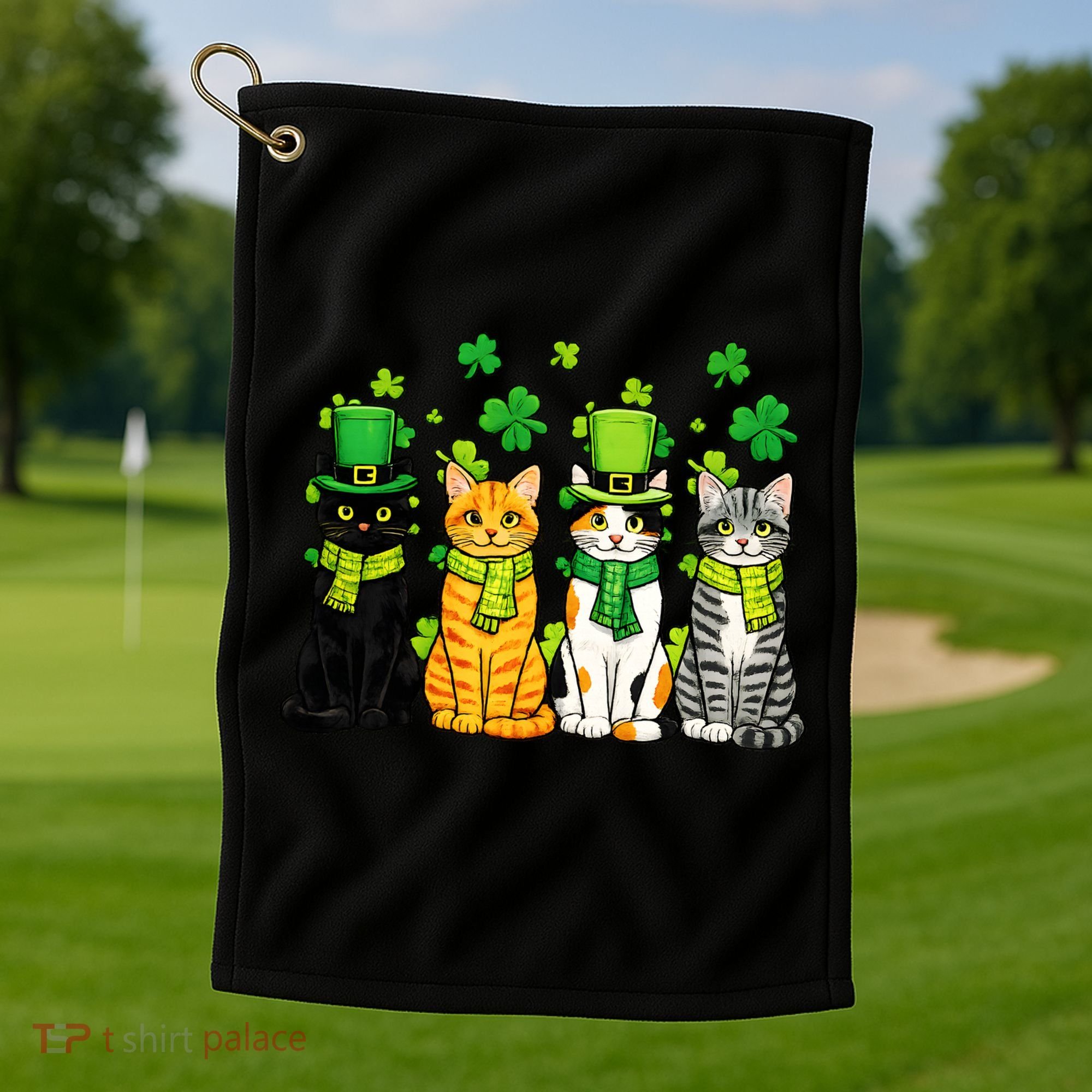 Cute Irish Cats & Kittens Golf Towel