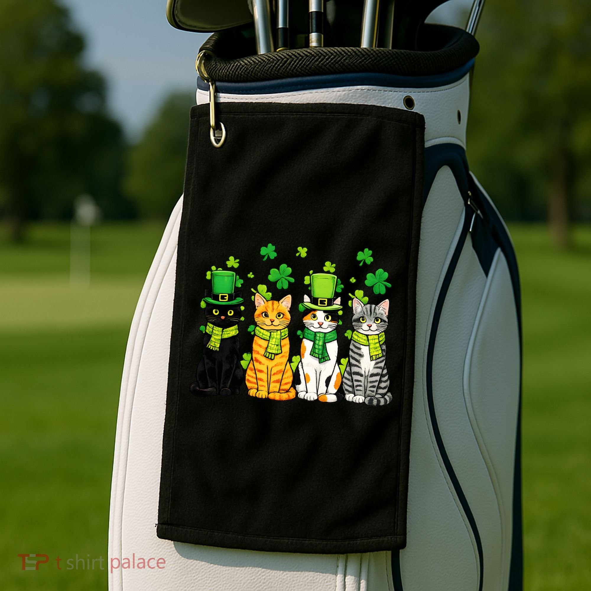 Cute Irish Cats & Kittens Golf Towel