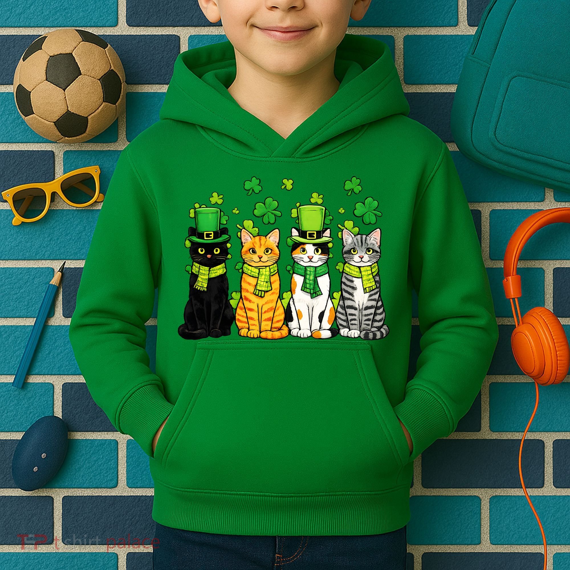 Cute Irish Cats & Kittens Kids Hoodie