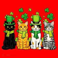 Cute Irish Cats & Kittens Santa Hat thumb 1