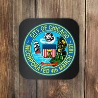 Chicago Illinois City Seal I Love Chicago Illinoisan Coaster thumb 0