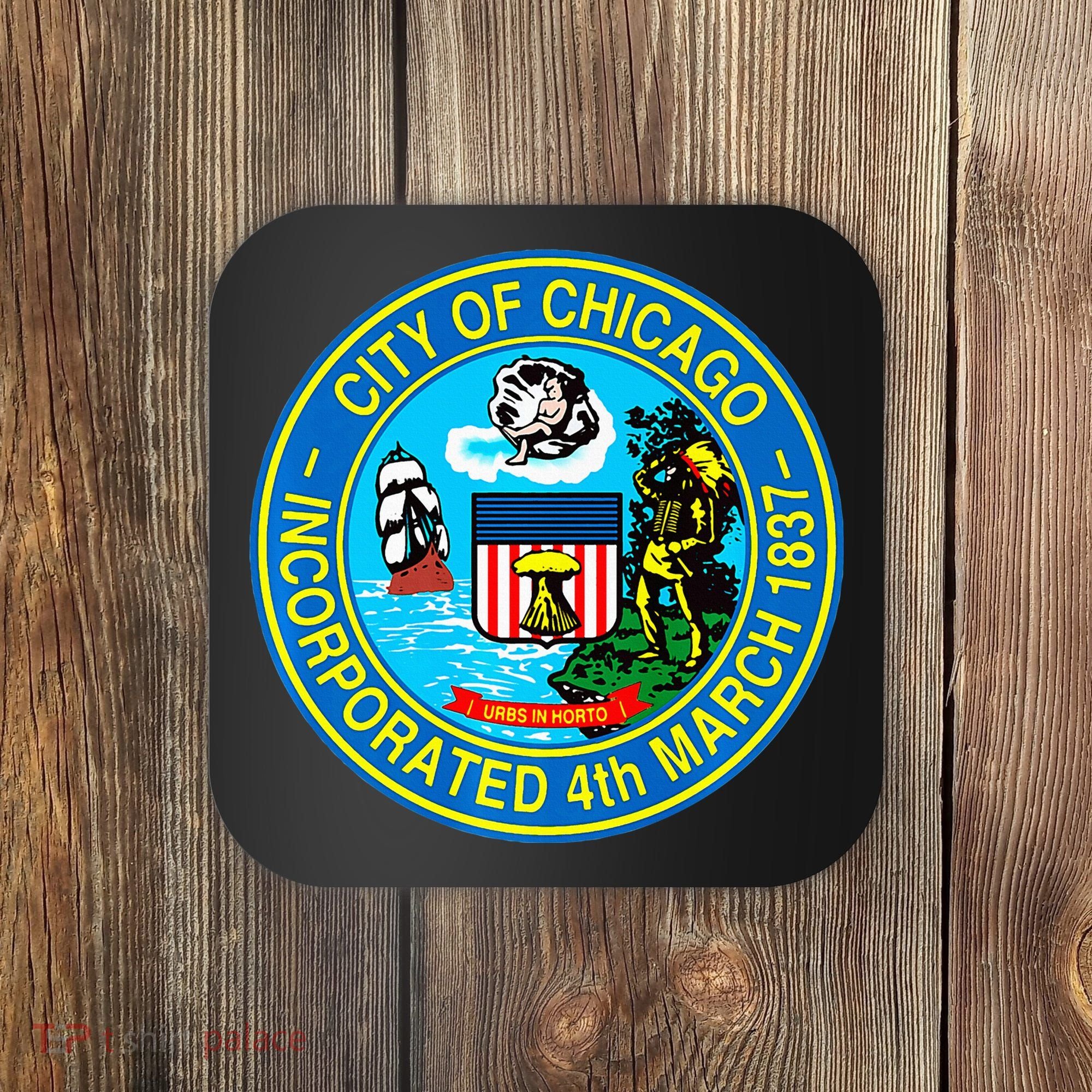 Chicago Illinois City Seal I Love Chicago Illinoisan Coaster