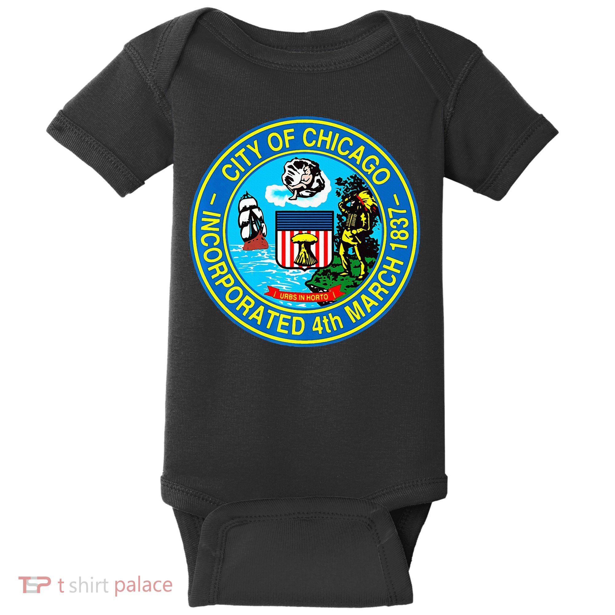 Chicago Illinois City Seal I Love Chicago Illinoisan Baby Bodysuit
