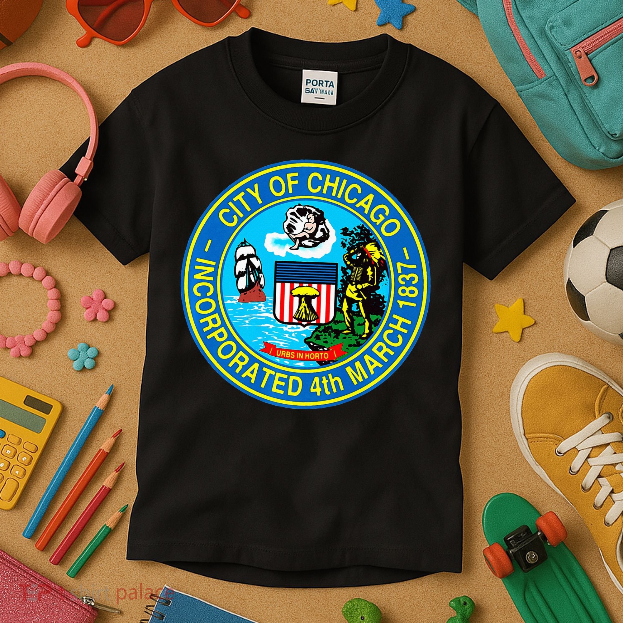 Chicago Illinois City Seal I Love Chicago Illinoisan Kids T-Shirt