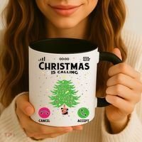 Christmas Is Calling Funny Coffee Mug thumb 3
