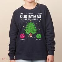 Christmas Is Calling Funny Women's Sweatshirt thumb 0