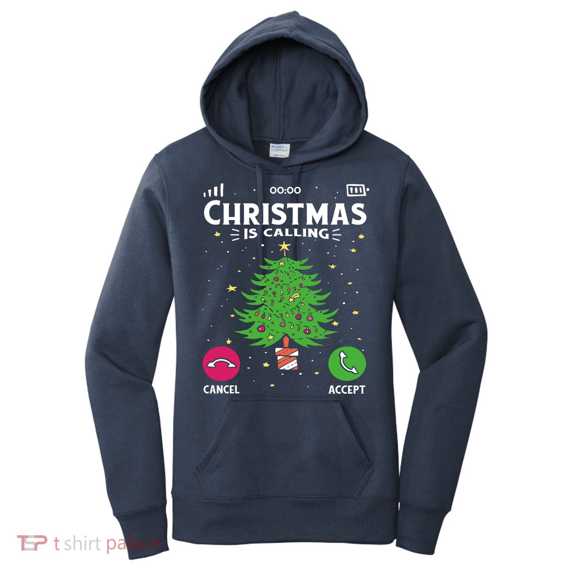 Christmas Is Calling Funny Women's Hoodie