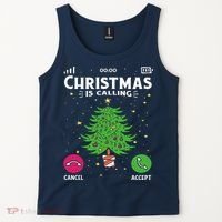 Christmas Is Calling Funny Tank Top thumb 2
