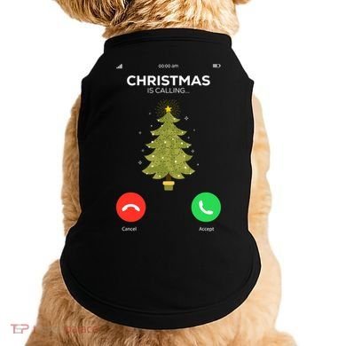 Christmas Is Calling Christmas Pajama Funny XMas Tree Doggie Tank