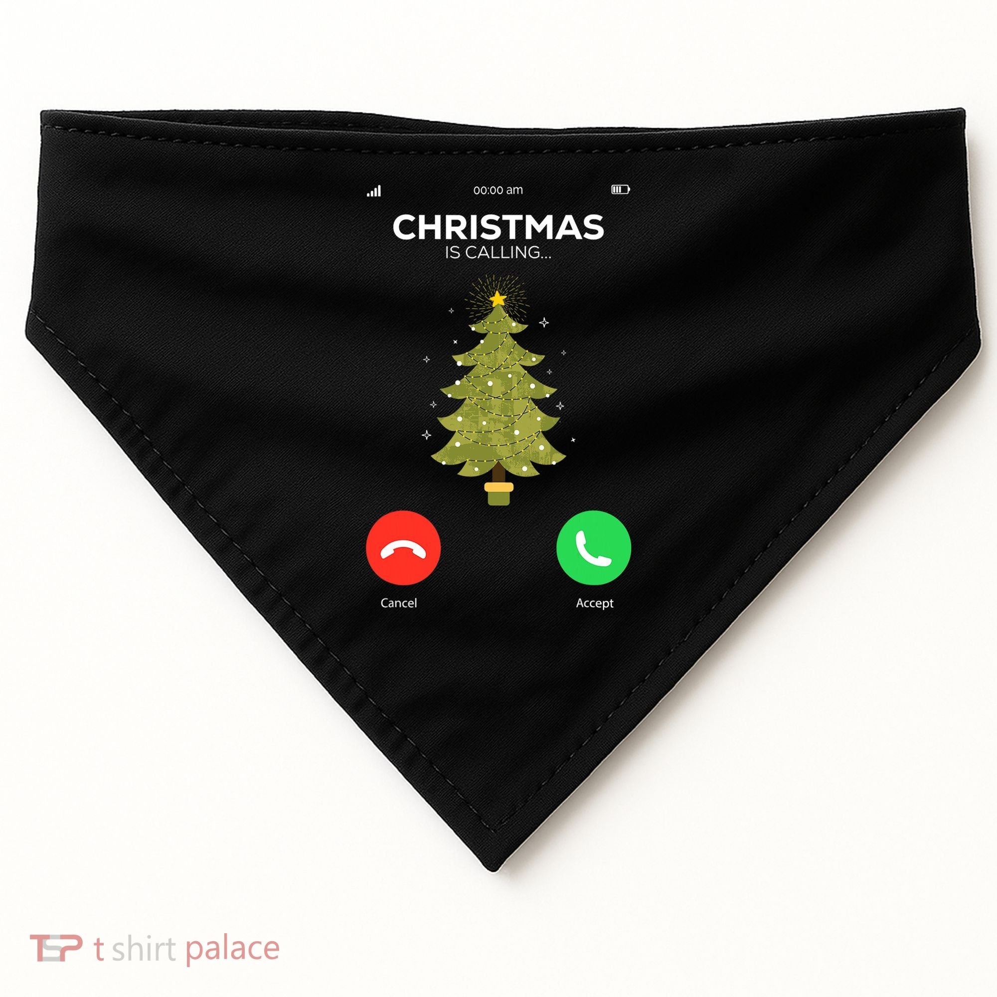Christmas Is Calling Christmas Pajama Funny XMas Tree USA-Made Doggie Bandana