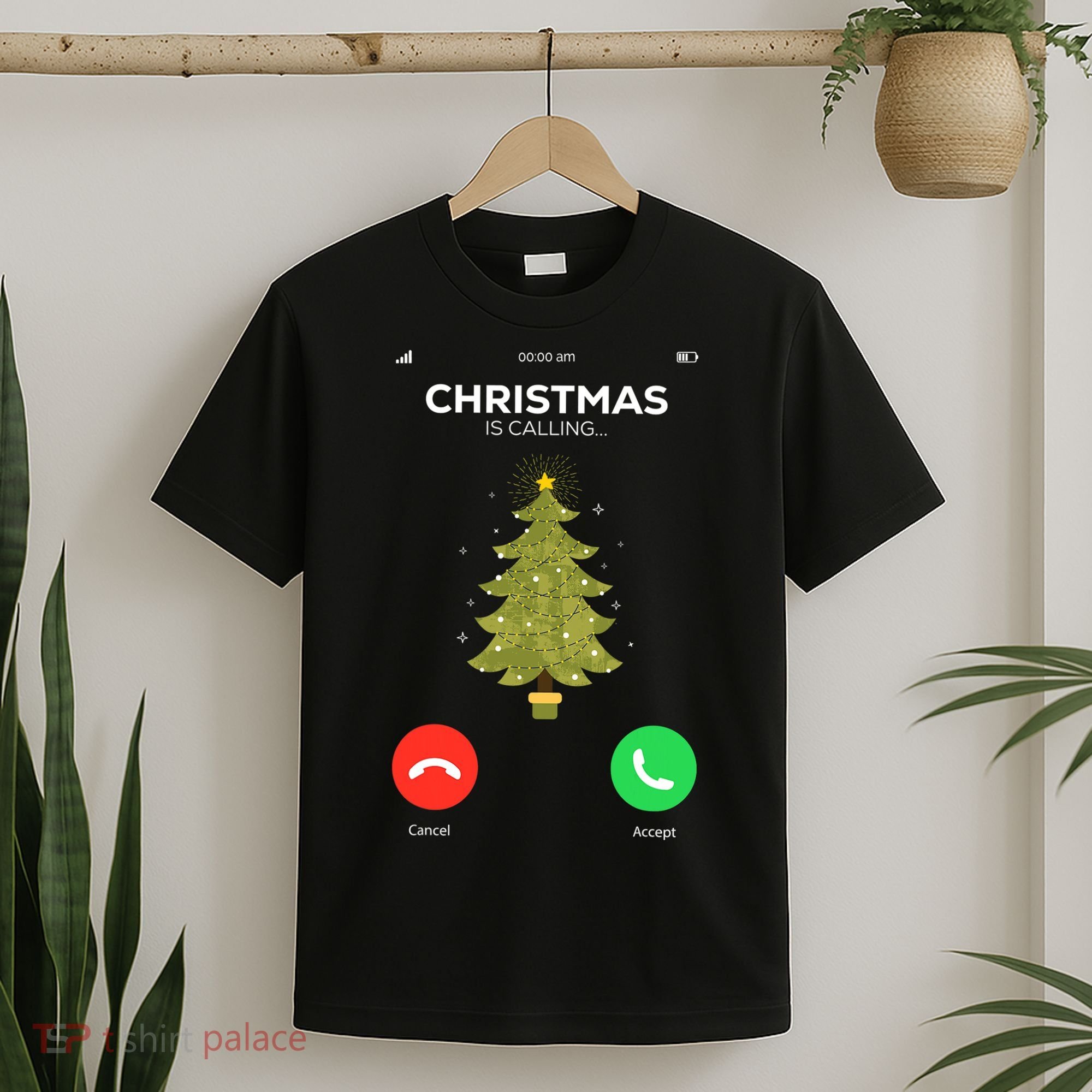 Christmas Is Calling Christmas Pajama Funny XMas Tree T-Shirt