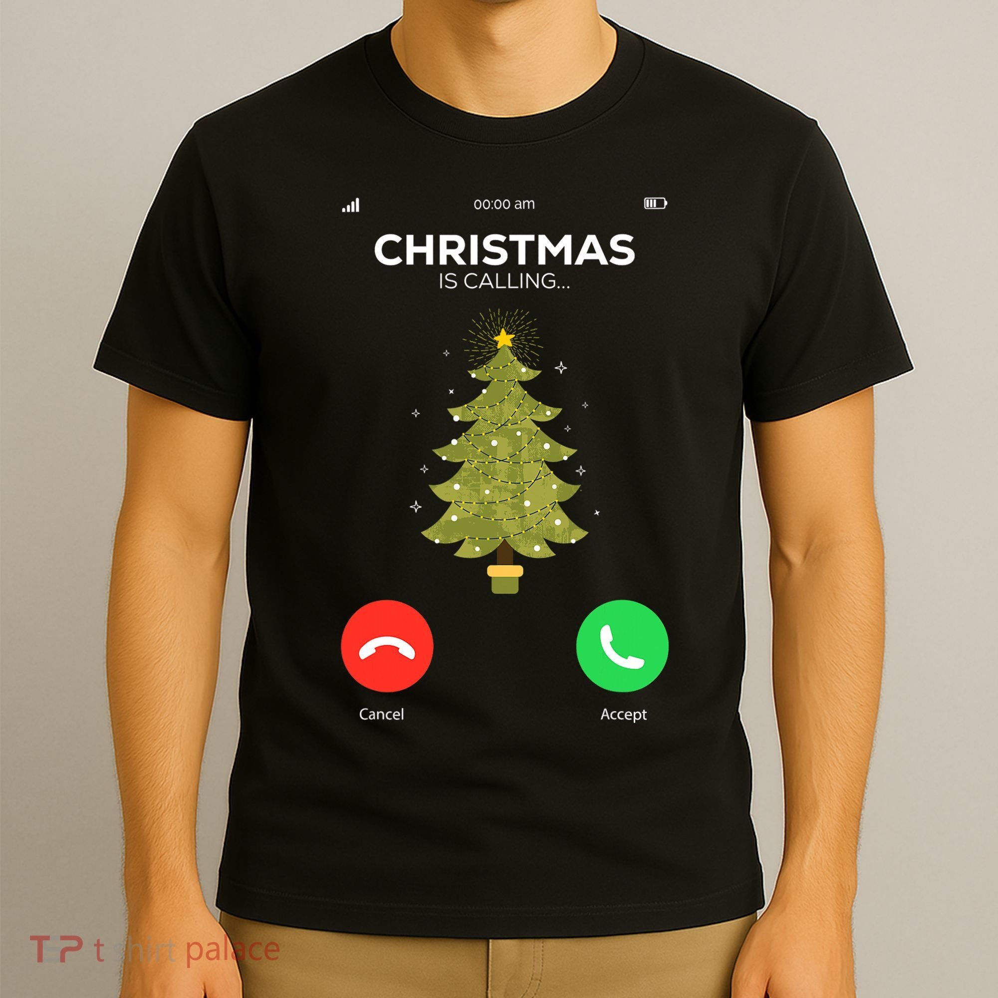 Christmas Is Calling Christmas Pajama Funny XMas Tree T-Shirt
