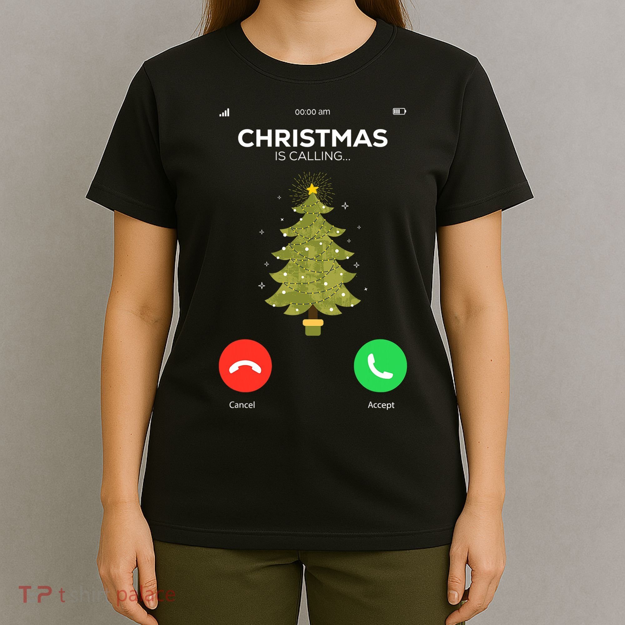 Christmas Is Calling Christmas Pajama Funny XMas Tree T-Shirt