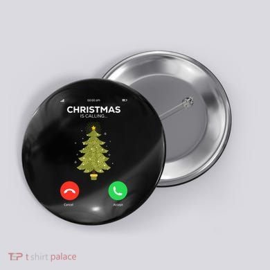 Christmas Is Calling Christmas Pajama Funny XMas Tree Button