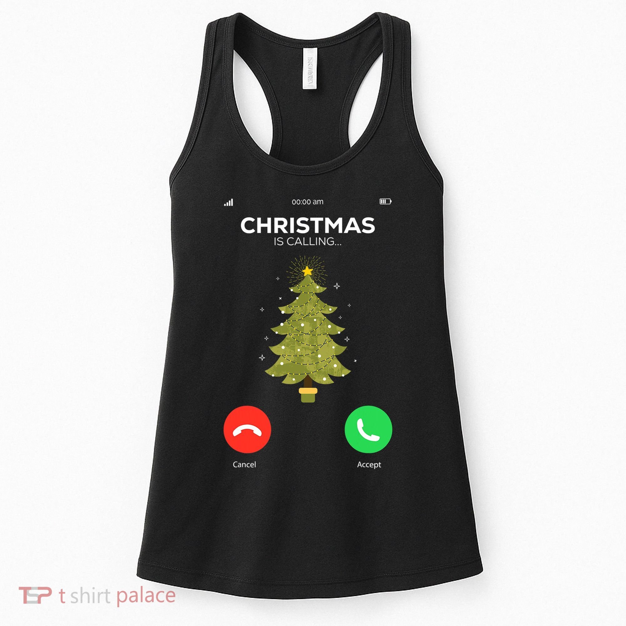 Christmas Is Calling Christmas Pajama Funny XMas Tree Women's Tank Top