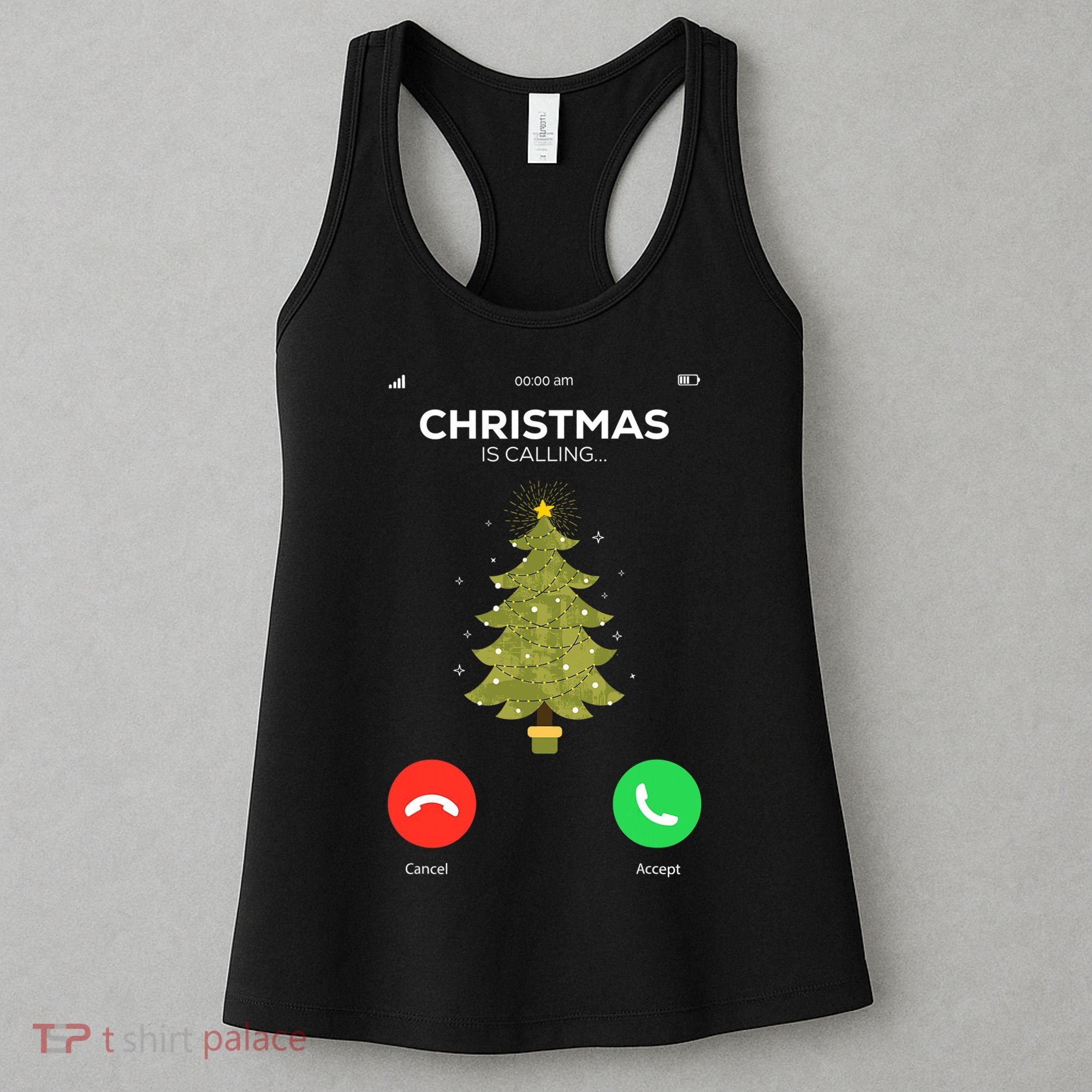 Christmas Is Calling Christmas Pajama Funny XMas Tree Women's Tank Top