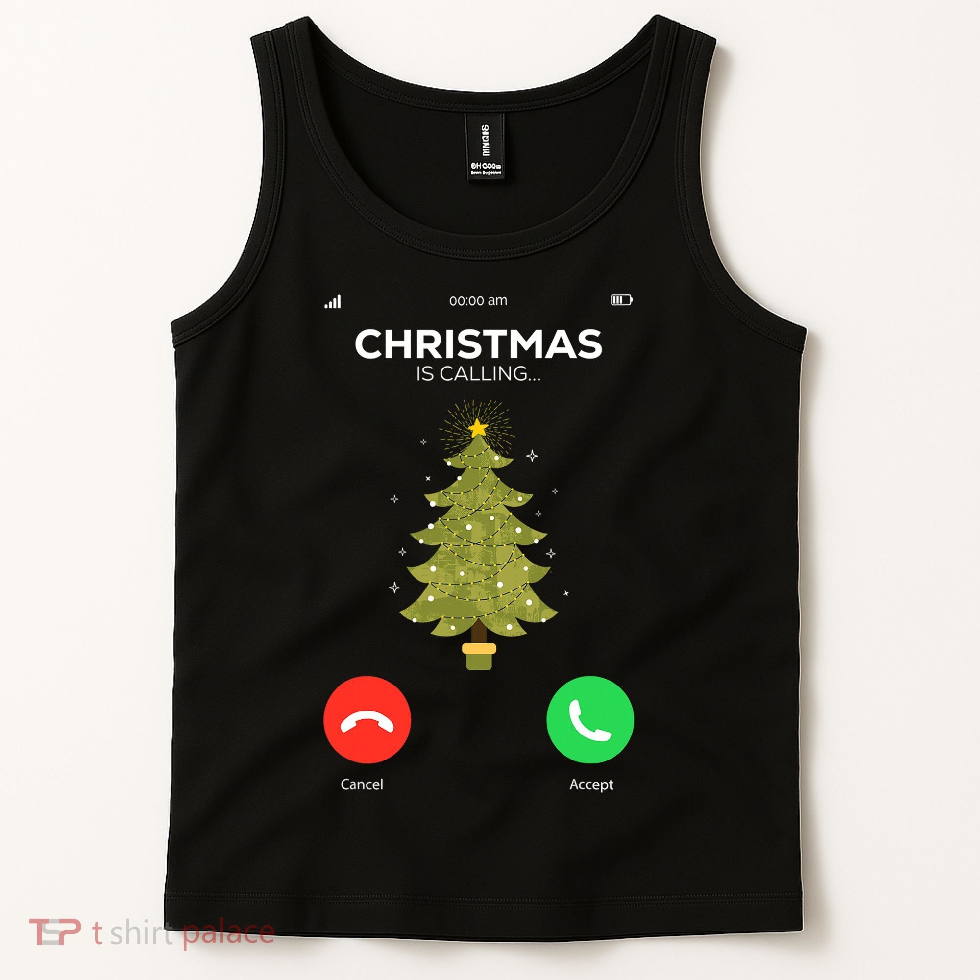 Christmas Is Calling Christmas Pajama Funny XMas Tree Tank Top