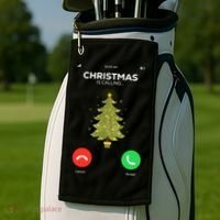 Christmas Is Calling Christmas Pajama Funny XMas Tree Golf Towel thumb 2