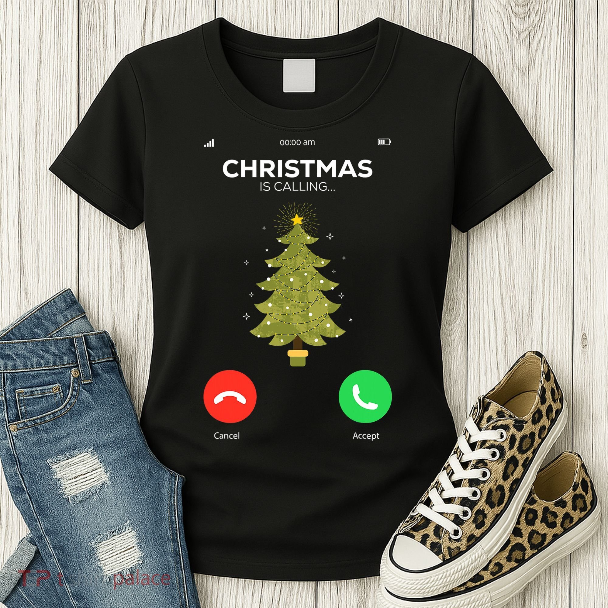 Christmas Is Calling Christmas Pajama Funny XMas Tree Women's T-Shirt