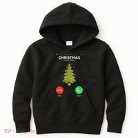 Christmas Is Calling Christmas Pajama Funny XMas Tree Kids Hoodie thumb 0