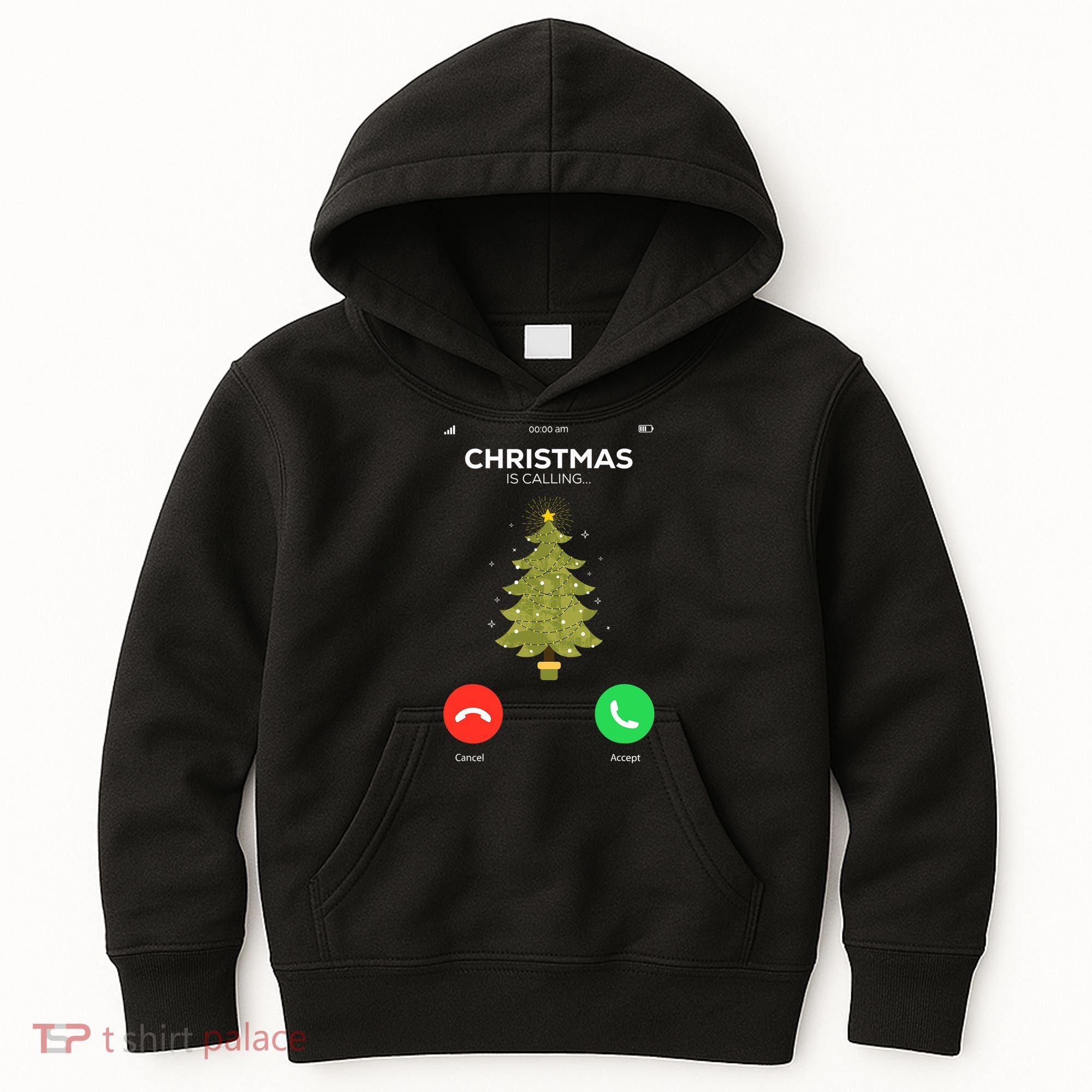 Christmas Is Calling Christmas Pajama Funny XMas Tree Kids Hoodie