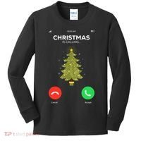 Christmas Is Calling Christmas Pajama Funny XMas Tree Kids Long Sleeve Shirt thumb 0