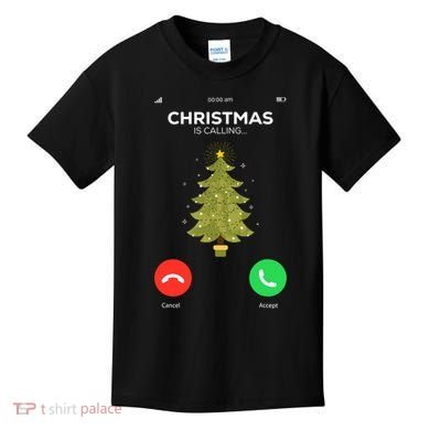 Christmas Is Calling Christmas Pajama Funny XMas Tree Kids T-Shirt