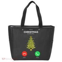 Christmas Is Calling Christmas Pajama Funny XMas Tree Tote Bag thumb 0