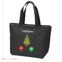 Christmas Is Calling Christmas Pajama Funny XMas Tree Tote Bag thumb 3