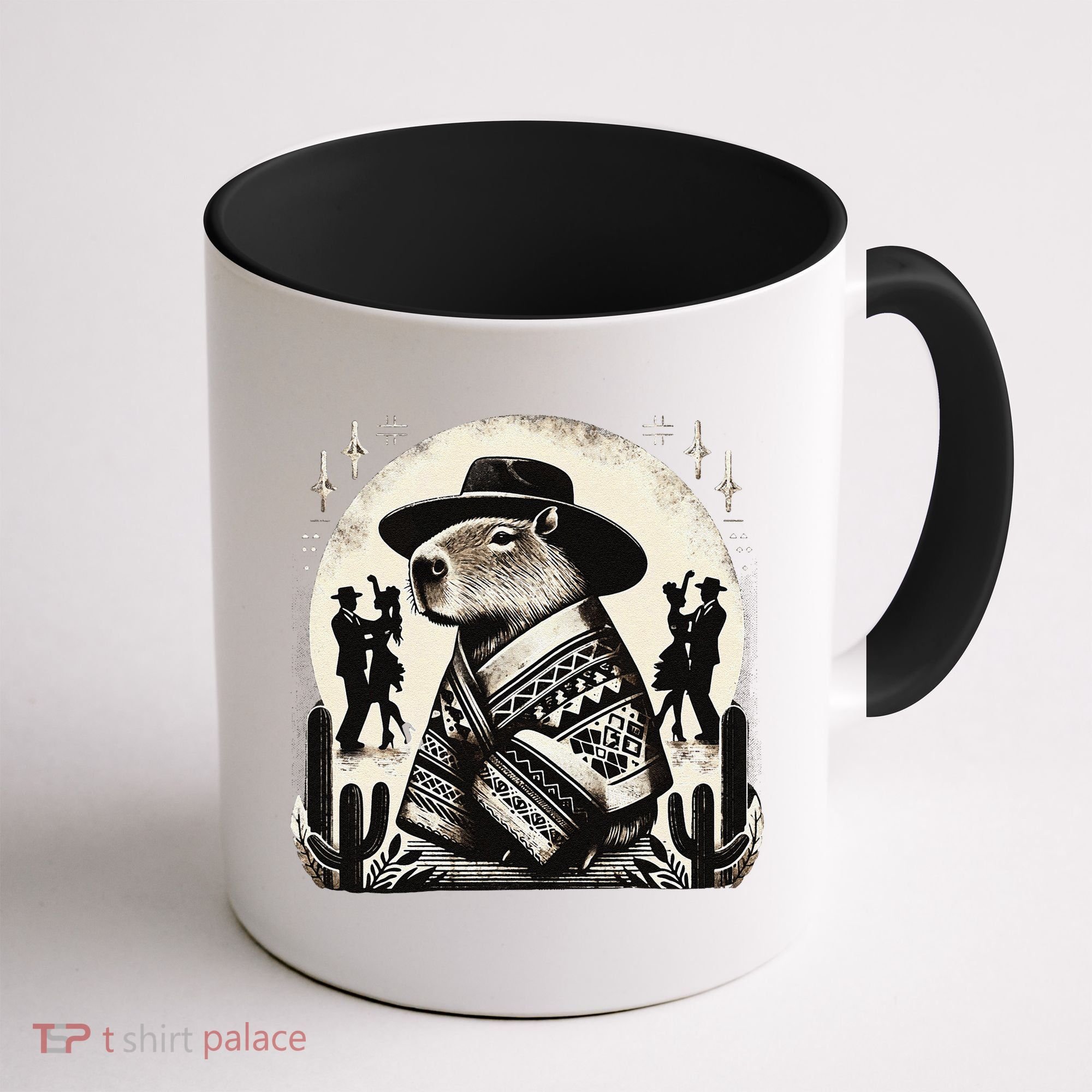 Capybara In Cowboy Hat And Poncho Dance Mexico Coffee Mug